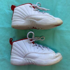 Air Jordan 12 Retro Toddler Size 10 White/ University Red